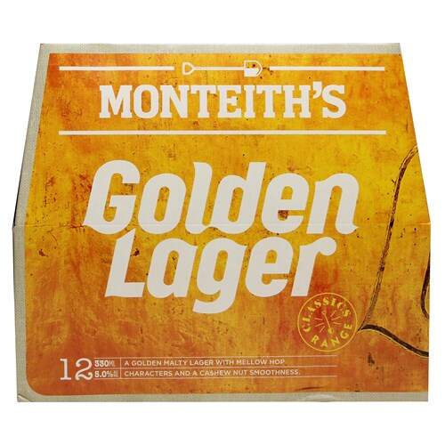 Monteiths Golden Lager 12x330B
